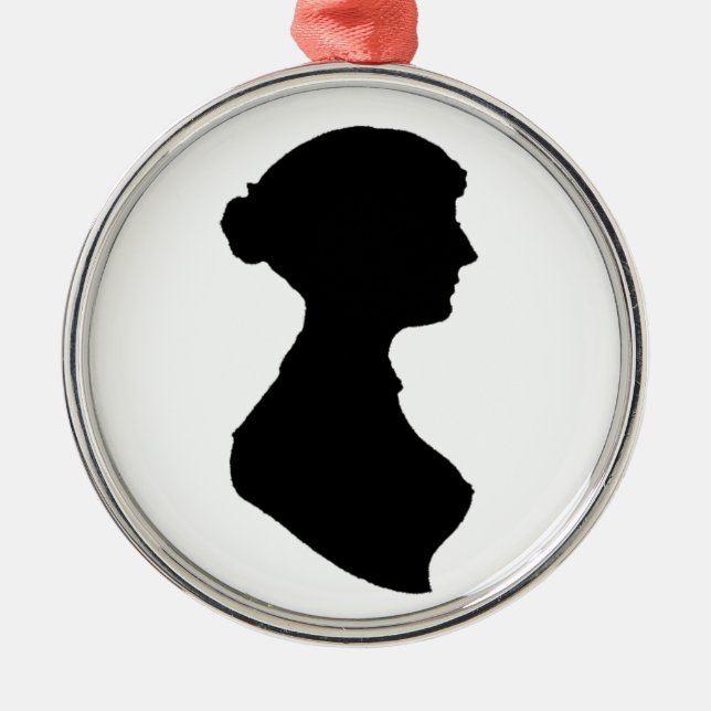 Viktorianische Regency Silhouette Silbernes Ornament (Vorne)