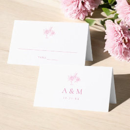 Viktorianische rosa blumengeschliffene Platzkarte