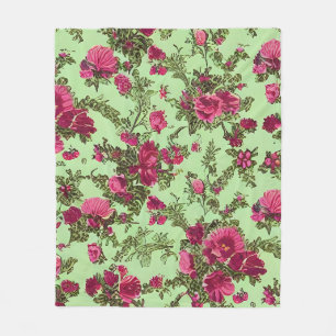 Viktorianische rosa Rosen Fleecedecke