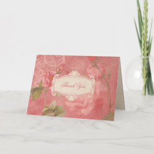 Viktorianische Rose Dankeschön Karte
