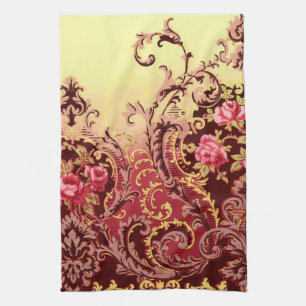 Viktorianische Rose elegante florale Vintage Geschirrtuch