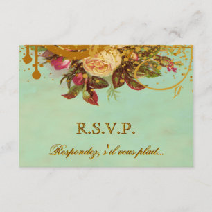Viktorianische Rose Elegante RSVP-Karten RSVP Karte