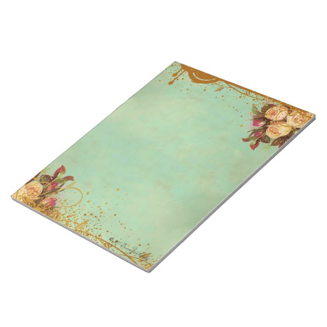 Viktorianische Rose Elegantes Papierformat Notizblock (angewinkelt)