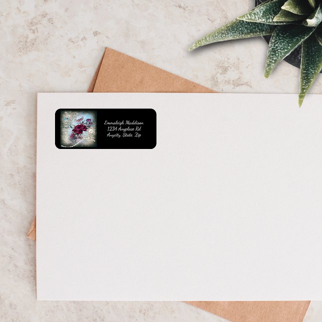 Viktorianische Rose Ephemera Adressaufkleber (Von Creator hochgeladen)