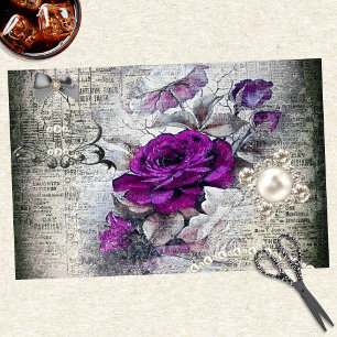Viktorianische Rose Pflaume Ephemera Seidenpapier