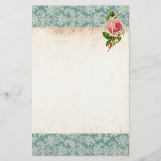 Viktorianische Rose und Damast Briefpapier
