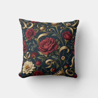 Viktorianische Rose und elegantes Muster Kissen