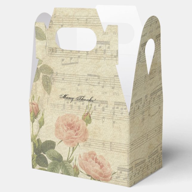 Viktorianische Rose und Musik Personalisiert Geschenkschachtel (Geöffnet)