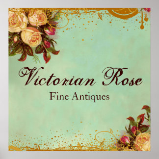 Viktorianische Rose Unterschreiben Poster