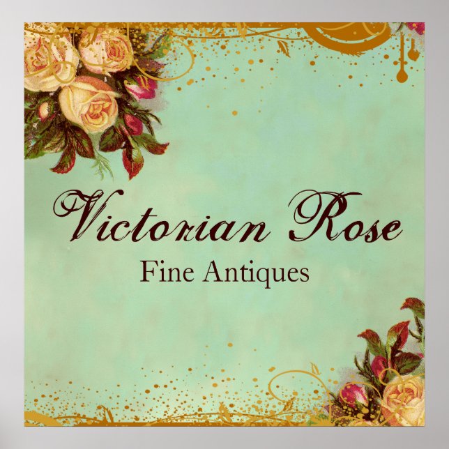 Viktorianische Rose Unterschreiben Poster (Vorne)