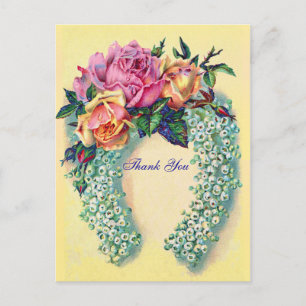 Viktorianische Rosen Dankeskarten-Postkarte Postkarte