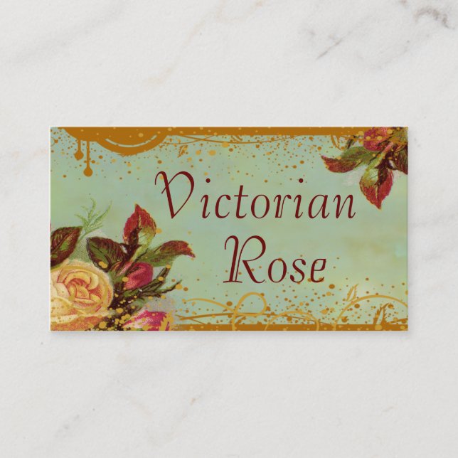 Viktorianische Rosen-kundenspezifische Visitenkarte (Vorderseite)