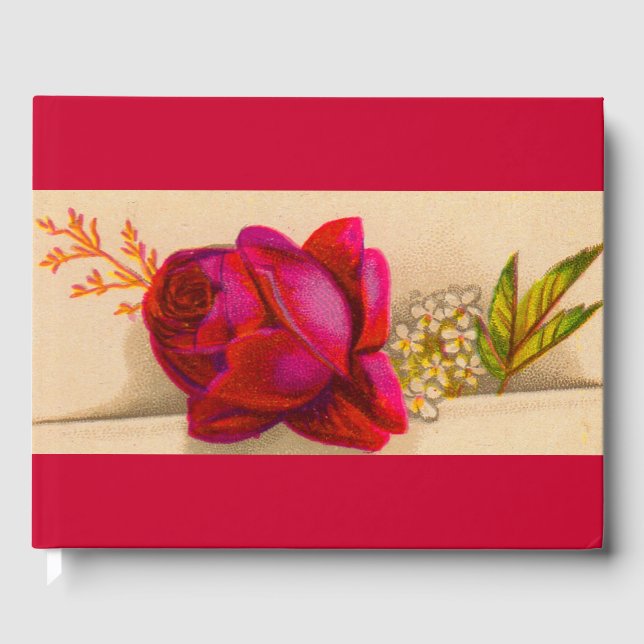 Viktorianische rote Rose Gästebuch (Vorderseite)
