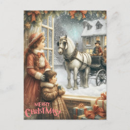 Viktorianische rustikale Weihnachtskarte Postkarte