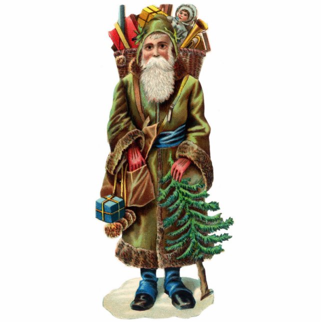 Viktorianische Sankt-Weihnachtsverzierung Fotoskulptur Ornament (Vorne)