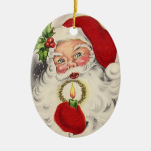 Viktorianische Sankt-Weihnachtsverzierung Keramikornament