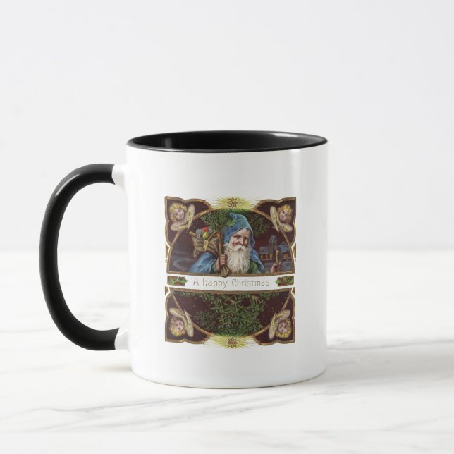Viktorianische Santa Angels Weihnachtsantike Tasse (Links)