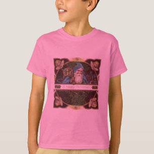 Viktorianische Santa Engel Blaue Weihnachten Vinta T-Shirt