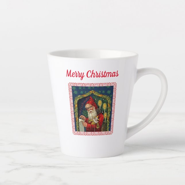 Viktorianische Santa Holding List Spielzeugkerzen  Milchtasse (Rechts)
