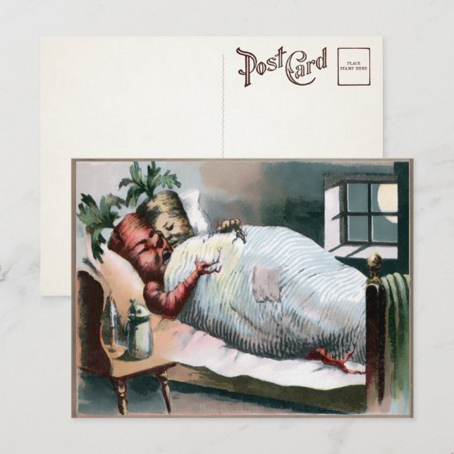 Viktorianische Schlafkarrosen Postkarte  (Vorne/Hinten)