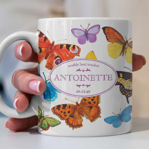 Viktorianische Schmetterlinge Regenbogen Kaffeetasse