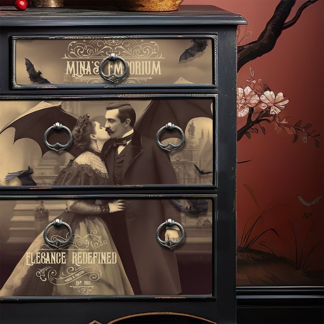 Viktorianische Schönheit Draculas Kiss Gotische Ro Seidenpapier (Von Creator hochgeladen)