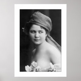 viktorianische Schwarz-Weiß-Braut, Portrait der Bl Poster