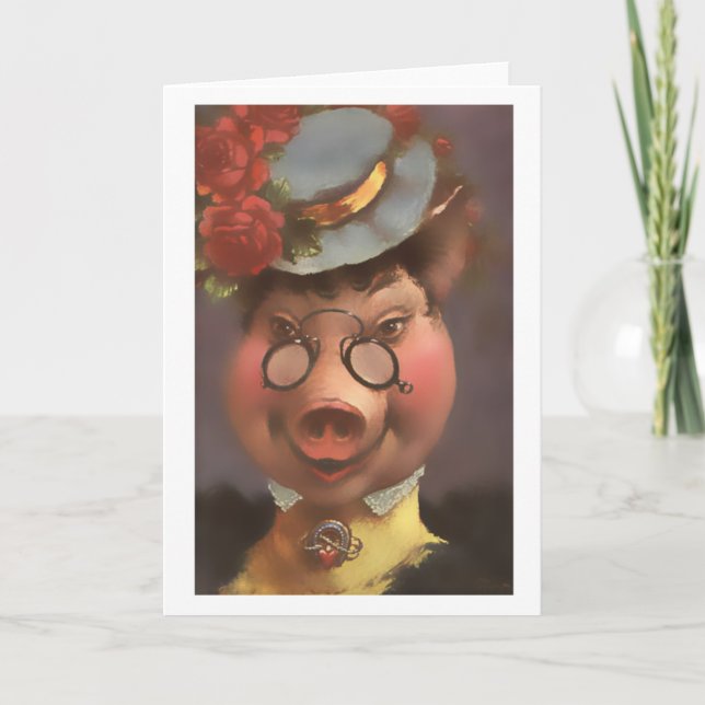 Viktorianische Schweinekarte Karte (Vorderseite)