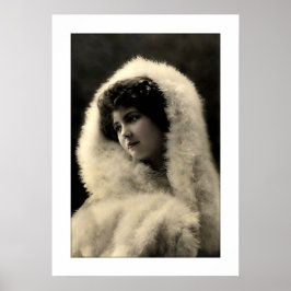 viktorianische Sepia-weiche Porträtfrau Poster