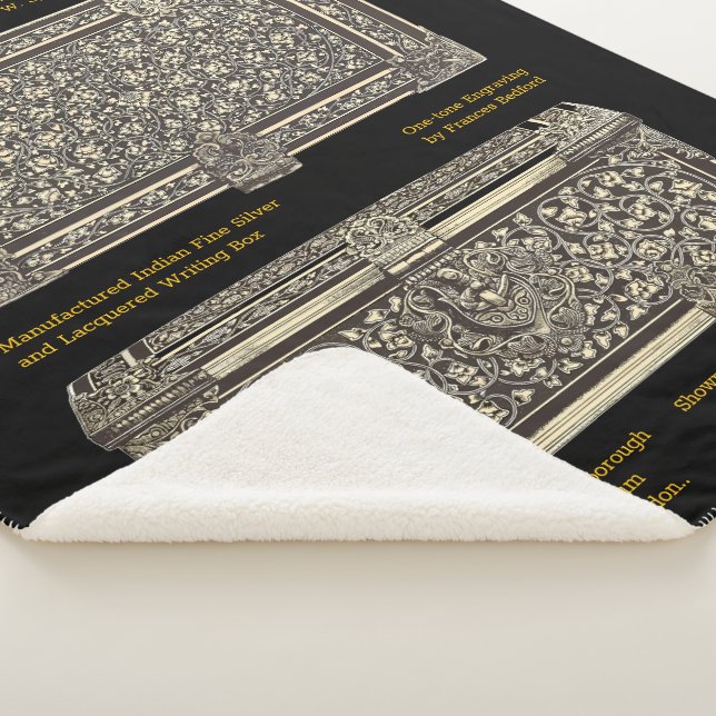 Viktorianische Silber-Schreibbox auf dem Sherpa-Bl Sherpadecke (3/4)