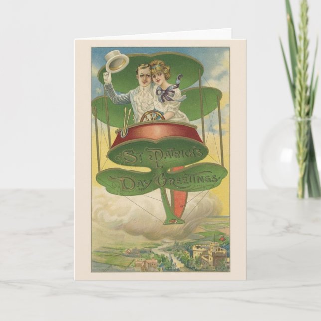 Viktorianische St Patrick Tagespaar-Gruß-Karte Karte (Vorderseite)