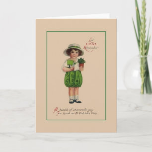Viktorianische St. Patrick's Day Luck Grußkarte Karte