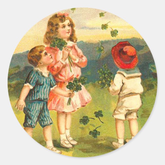 Viktorianische St. Patrick's Day Stickers (Vorderseite)