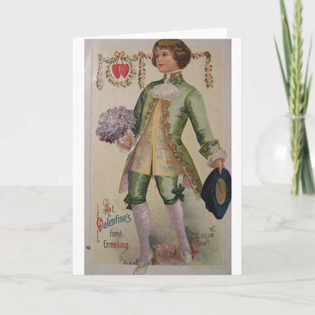 Viktorianische St. Valentinstag Grußkarte Feiertagskarte (Vorderseite)