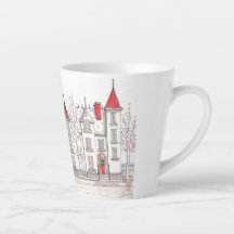Viktorianische Stadt Weihnachten Kleine Latte Tass