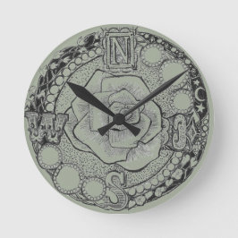 Viktorianische Steampunk-Compass-Rose Runde Wanduhr