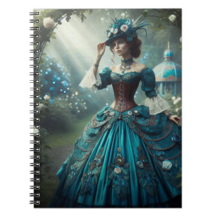 Viktorianische Steampunk-Gartenlady Notizblock
