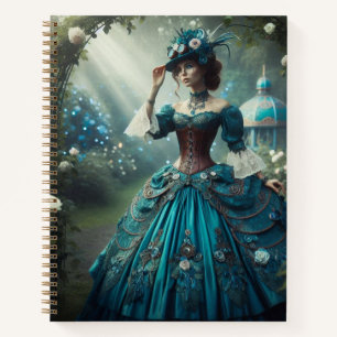 Viktorianische Steampunk-Gartenlady Notizbuch