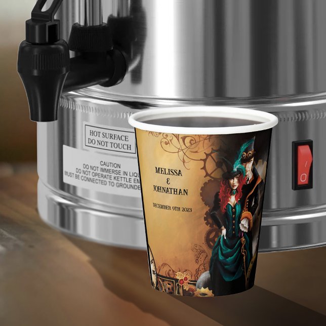 Viktorianische Steampunk-Hochzeit Pappbecher (Von Creator hochgeladen)