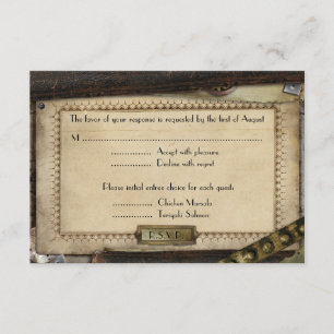 Viktorianische Steampunk-Hochzeitsempfangskarten Begleitkarte