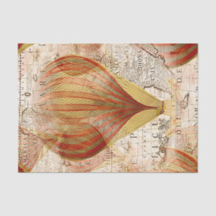 Viktorianische Steampunk Hot Air Balloons Karte Seidenpapier