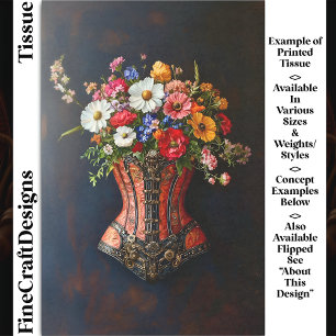 Viktorianische Steampunk-Korsett-Blumen DF5R Decou Seidenpapier