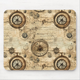 Viktorianische Steampunk-Maschinerie Sepia-Braun Mousepad