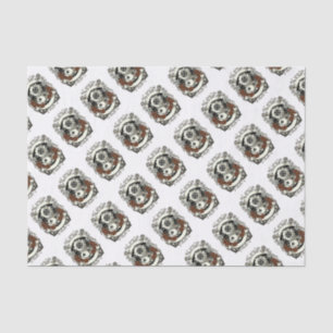 Viktorianische Steampunk-Tiefseetaucher-Rote Rosen Seidenpapier