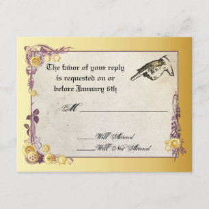 Viktorianische Steampunk Wedding RSVP Card Karte
