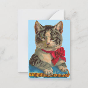 Viktorianische Tablet-Katze Mitteilungskarte