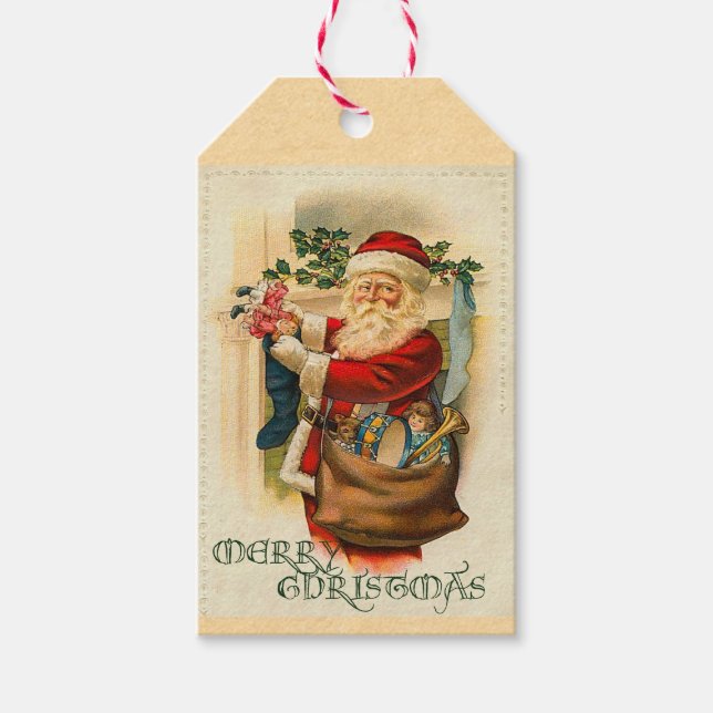 Viktorianische Tags für Weihnachtsgeschenke Geschenkanhänger (Vorderseite)