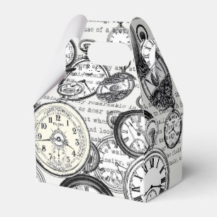 Viktorianische Taschenuhr Collage Alice Wunderland Geschenkschachtel