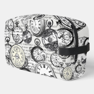 Viktorianische Taschenuhr Collage Alice Wunderland Waschbeutel