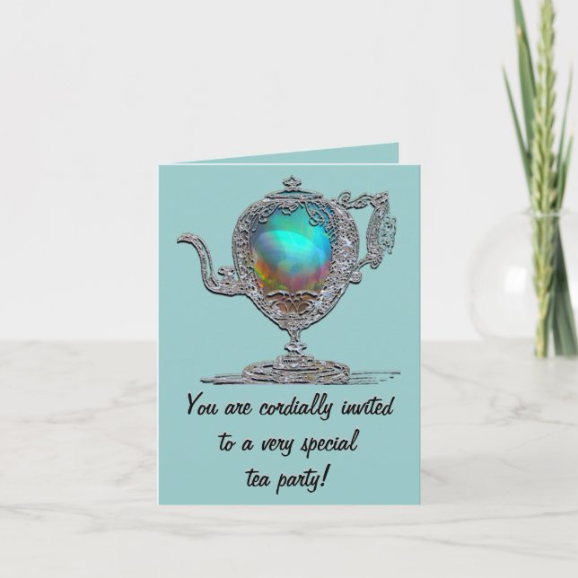 Viktorianische Teapot-Party Einladungen (Vorderseite)